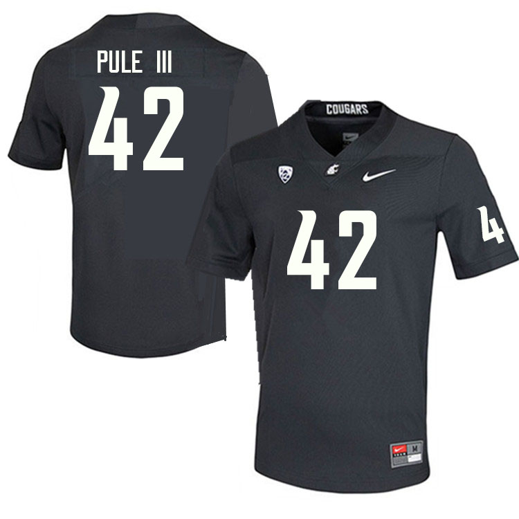 Men #42 Antonio Pule III Washington State Cougars College Football Jerseys Sale-Charcoal